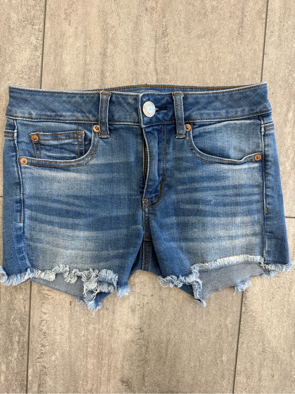 American Eagle Outfitters Distressed Blue Denim Cutoff Shorts